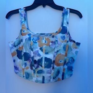 This is a faux corset style small top from Temu that’s really stretchy.